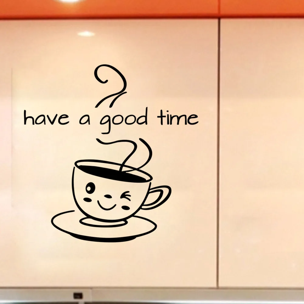 Кухня наклейка-цитата на стену &quotхорошего времени&quot виниловая настенная