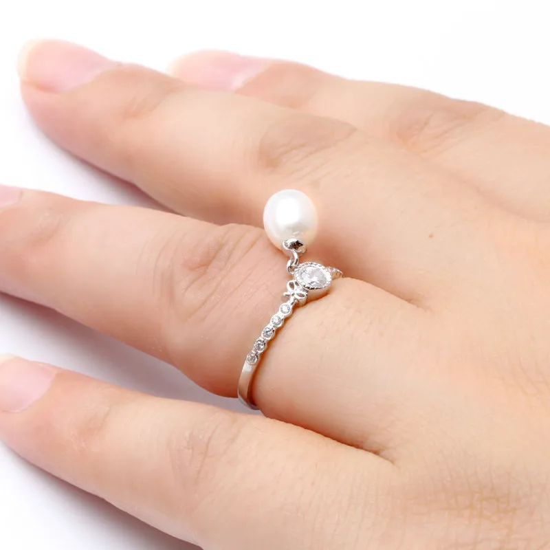 Женское кольцо с натуральным пресноводным жемчугом YouNoble модное регулируемое из