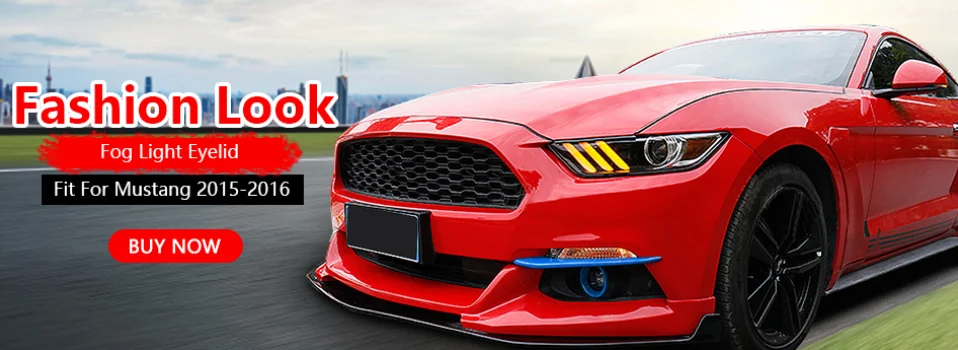 SHINEKA ABS автомобильный передний противотуманный светильник, украшение век, накладка, полоски, наклейки для Ford Mustang-, аксессуары для стайлинга автомобилей
