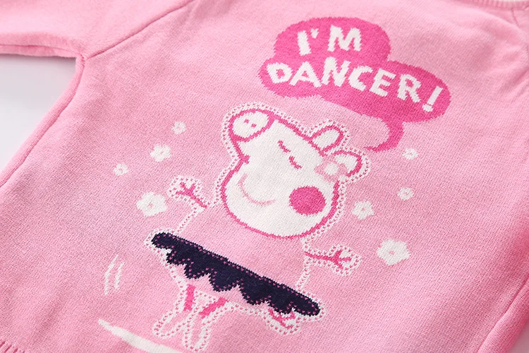 Autumn Girls Winter Jacket Wear New Piglets Zipper Sweater Pure Cotton Jacquard Children's Coat |