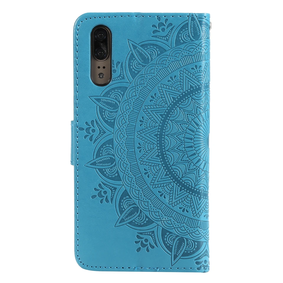 Кожаный чехол с изображением розы для Huawei P30 P20 Pro P10 Lite отделением карт откидной