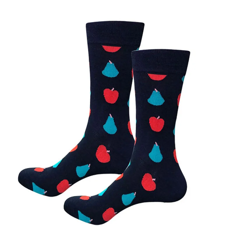 Best Selling New Men Winter Casual Socks Fashion Trend Stockings Personality Fruit pattern Men's 1 Pair = 2 Pieces | Мужская одежда