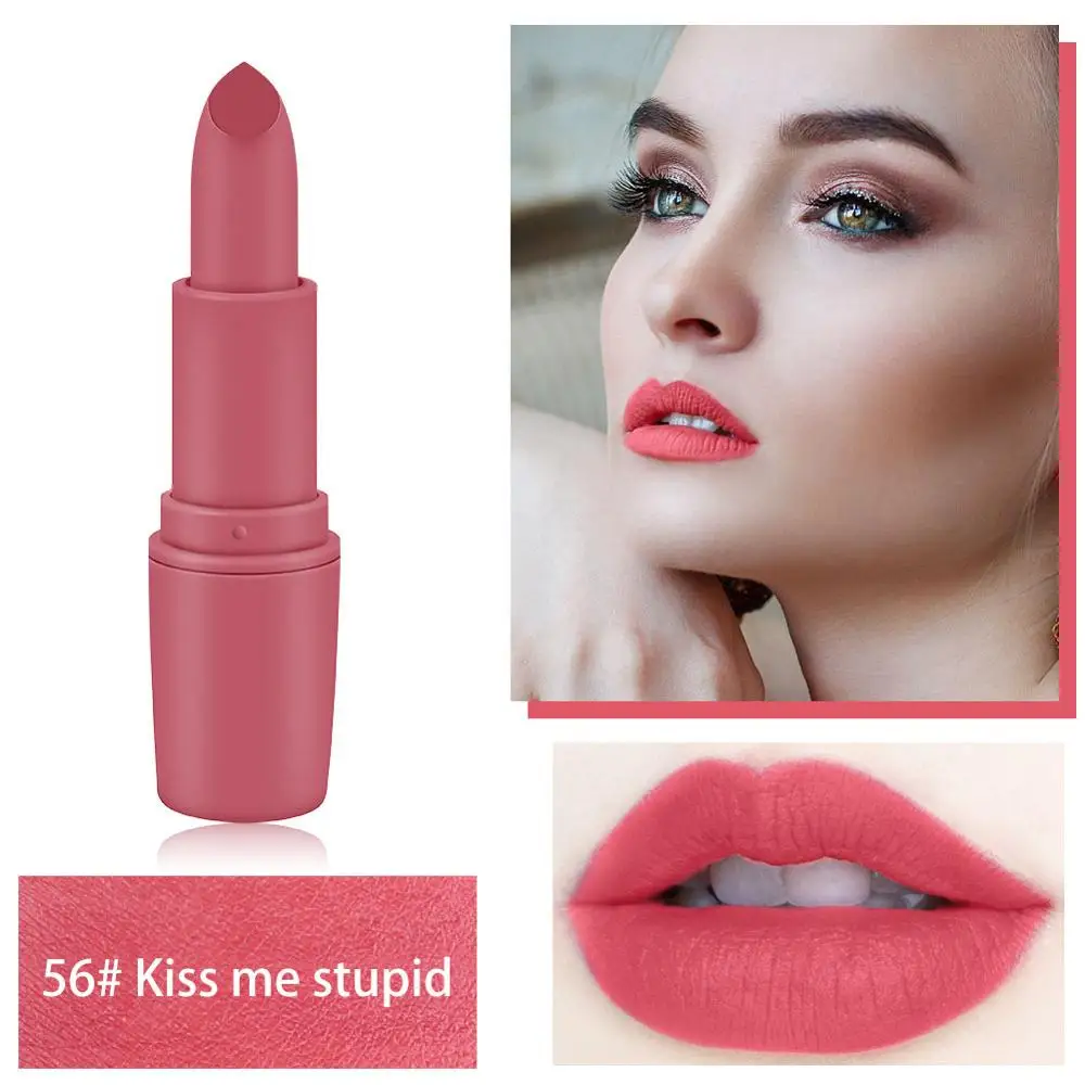 56 MISS ROSE, сексуальная, Обнаженная, красная, матовая губная помада, водостойкая, бархатная губная помада, стойкие, коричневые пигменты, макияж, легко носить, красота, губы - Цвет: 56