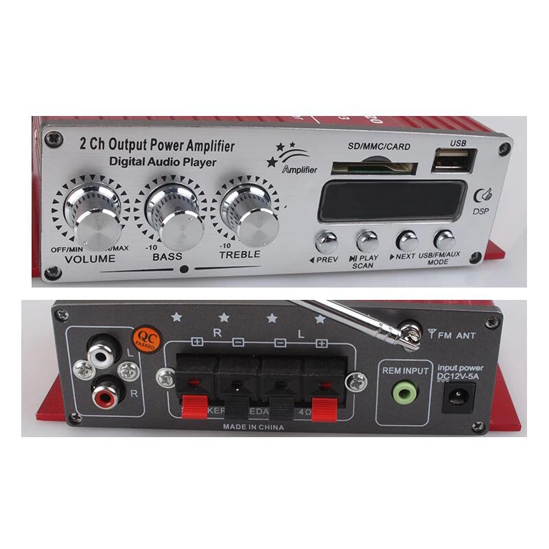 Hi-Fi USB MP3 DVD компакт-диск FM SD 12 V цифровой плеер звук модель аудио музыкальный плеер для автомобиля мотоцикла Авто Радио Стерео Мощность усилитель