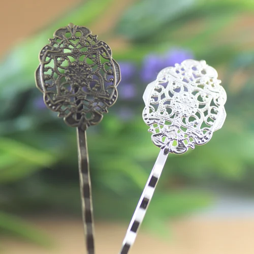 Заколки невидимки пустые винтажные 20 х27 мм|hairpin base|hair clip findingsaccessories jewelry |