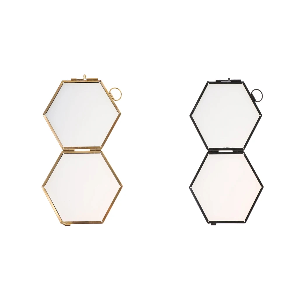 2 шт. Современная подвесная Шестигранная стеклянная металлическая фоторамка