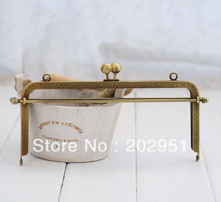 Квадратная металлическая рама для кошелька 21 см под античную бронзу