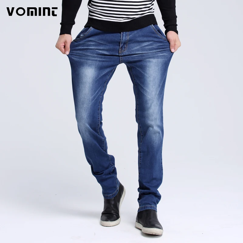 Ограниченная серия Для мужчин эластичные джинсы Карманы Прямые стретч