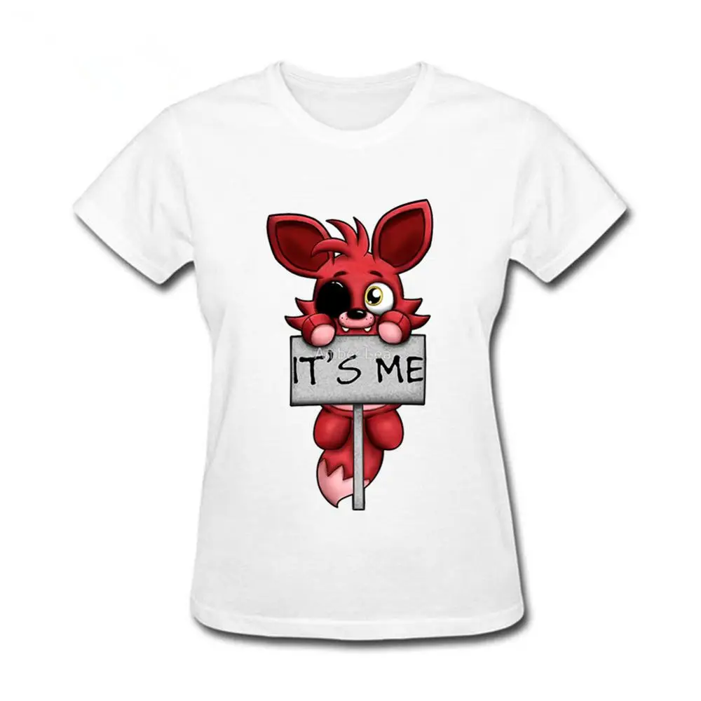 Женская плюшевая футболка FNAF Foxy уличная в стиле хип-хоп с короткими рукавами лето