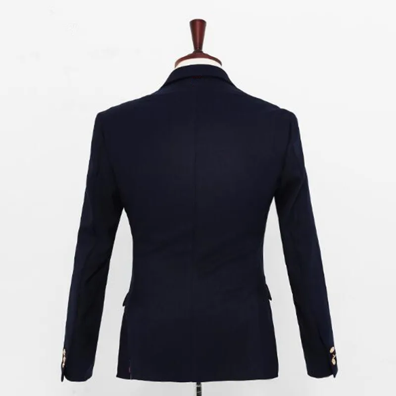 Новый дизайн мужские костюмы пиджак Одноцветный двубортный свадебный смокинг