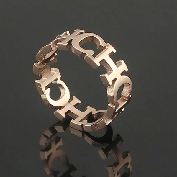 2 шт./партия кольцо из нержавеющей стали с надписью ch|letter ring|ring ringch ring |