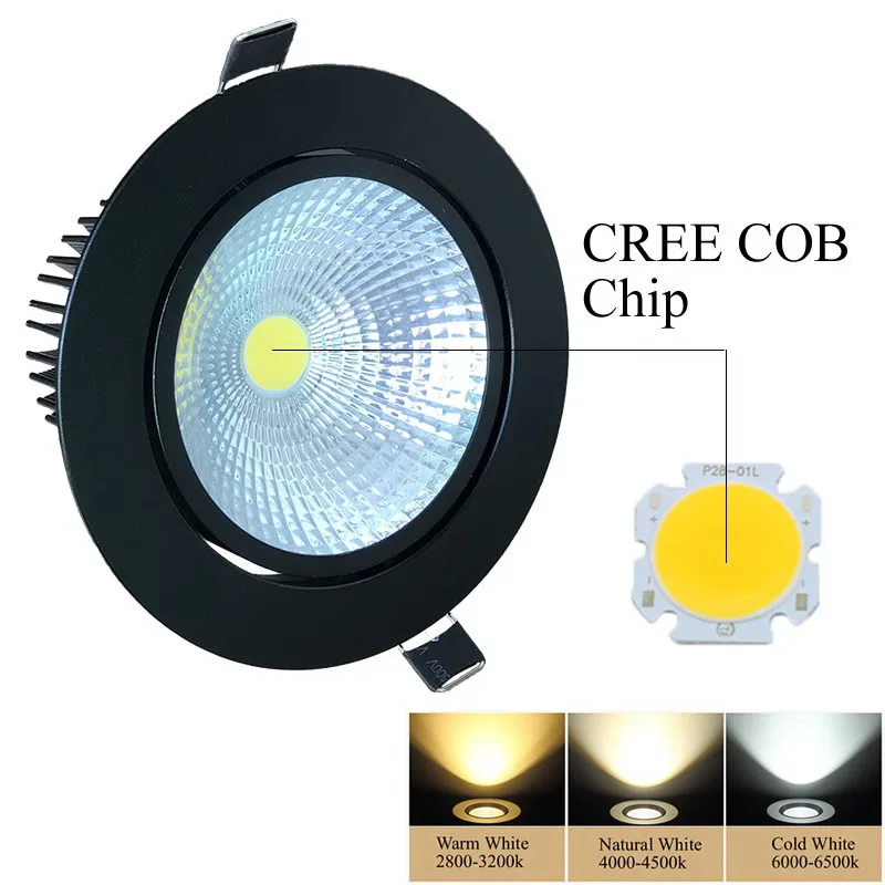 25 Упак. 5 дюймов 138 мм черный корпус 20 Вт Led Диммируемый Cob светильники CRI 85 +