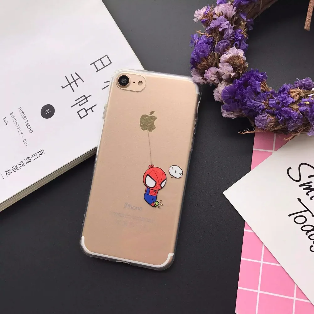 Чехол для Телефона iPhone 7 Plus рисунком Человека-паука ультра тонкий ТПУ Мягкая