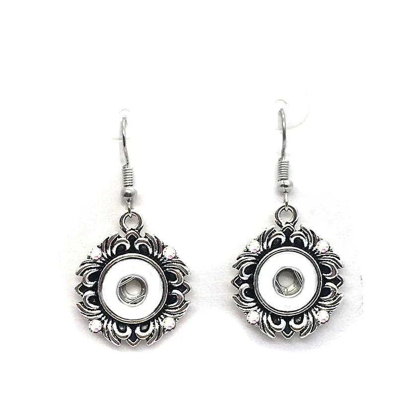high quality 020 Rhinestones Butterfly 12mm Snap Button Earring For Women Charms White K Plated Design Snaps Earrings Jewelry | Украшения и