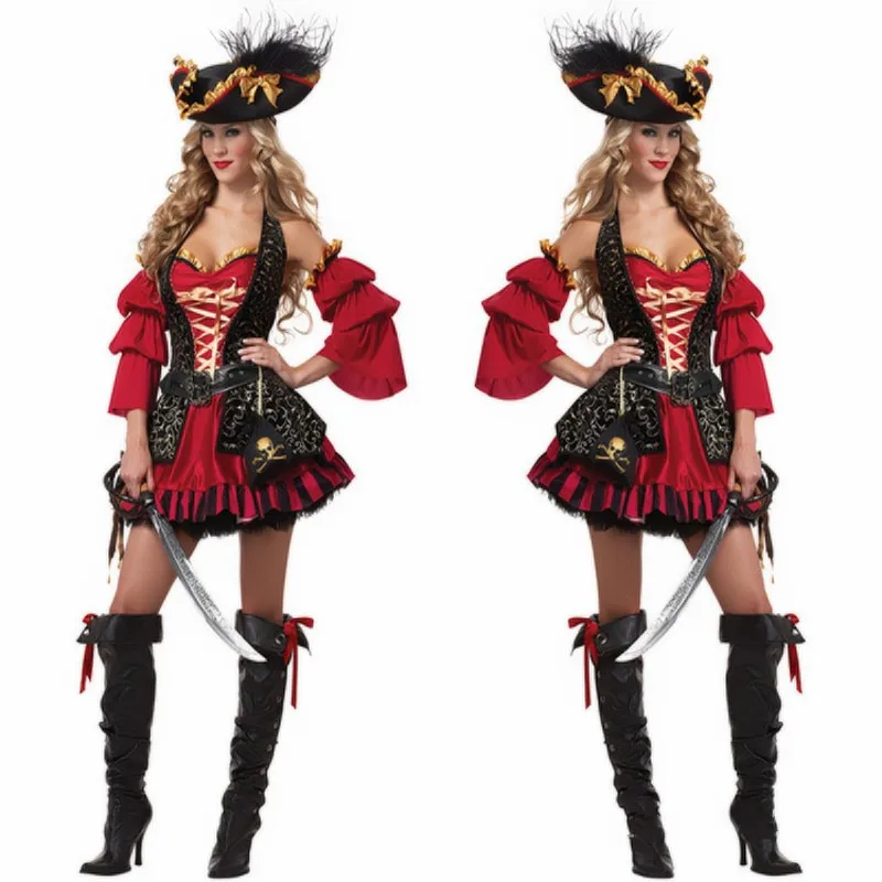 

New Cosplay dress party queen Witch Christmas masquerade costume party dress uniforms Lady Pirates performance clothing