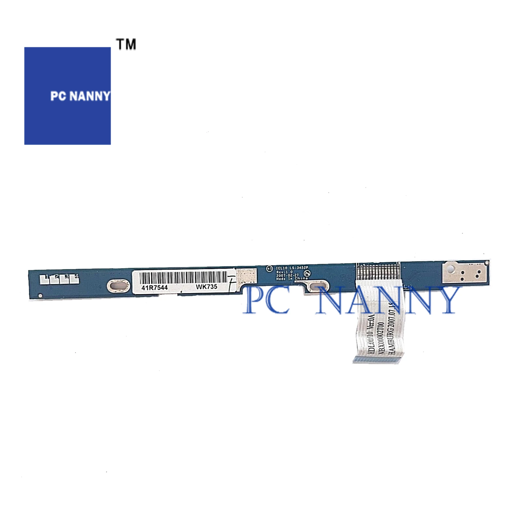 

PCNANNY FOR Lenovo 3000 N100 N200 Power Button Board With Ribbon Cable LS-3452P test good