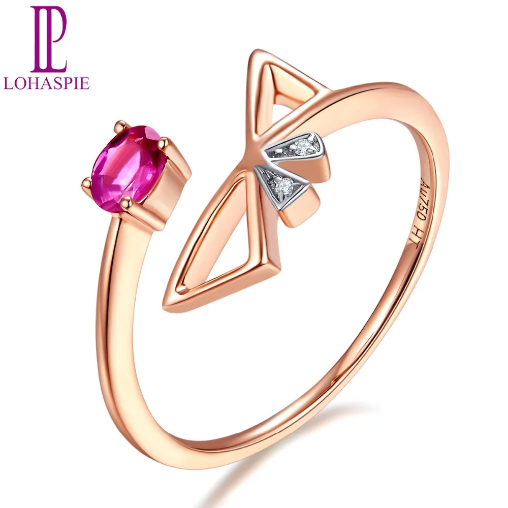 

LP Solid 9K 10K 14K 18K Rose Engagement Rings Gold Natural Gemstone Ruby Fine Diamond-Jewelry Customized For Women