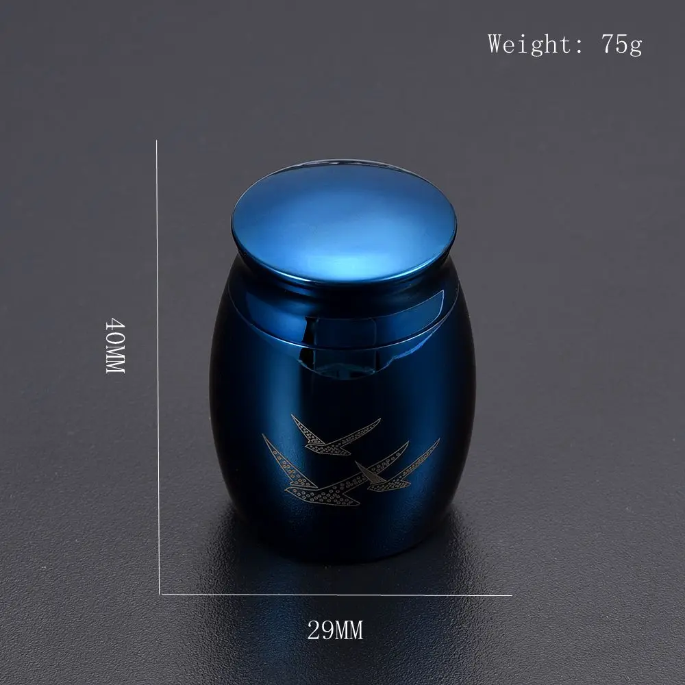 

Cheap Urn Ashes Keepsake Blue Plating Cremation Jar Free Engraving Pet/ Human Ashes Holder Funeral Casket Loss of Love Lockets
