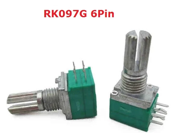 5 шт. B100K B500K B5K B10K B20K B50K RK097G RK097N RV097NS двойной потенциометр 3pin 5pin 6pin 3/5/6/P/Foot/pin 15 мм