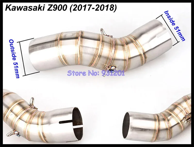 Выхлопная труба мотоцикла 51 мм для Kawasaki Z750 Z800 ZX6R ZX10R ZX-6R ZX-10R Escapamento Para Moto |