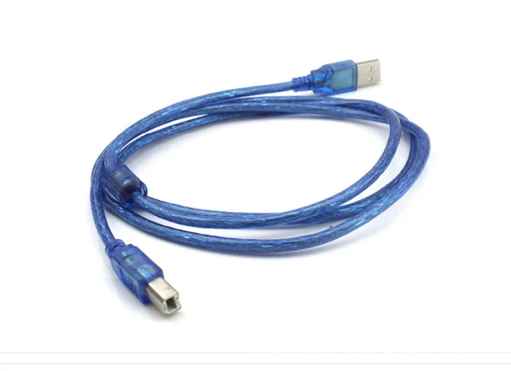 MINIUSB прозрачный синий двойная маска бескислородный медный usb кабель для принтера
