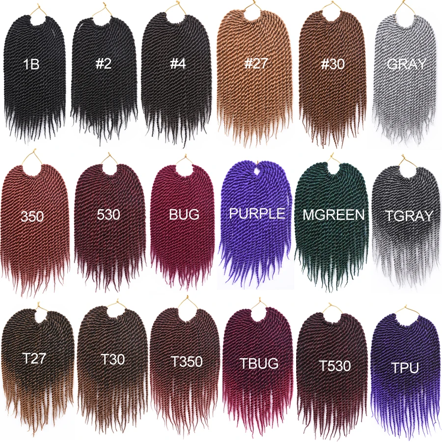 Crochet Braids Senegalese Twist Braid Hair Extensions Ombre Brown Grey Synthetic Braided Hair For Black Woman 22Strands/pc