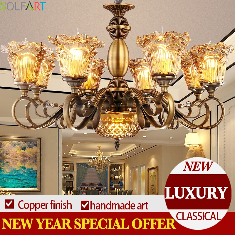 SOLFART люстра Lustre медная латунная железная лампа Освещение Подвеска Crital