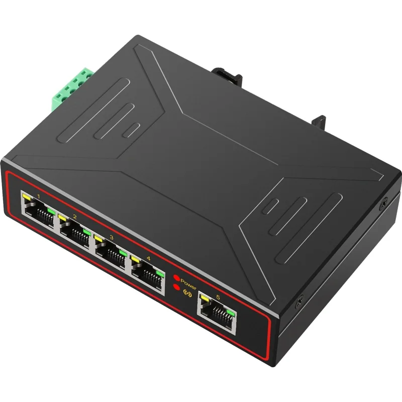 Diewu 5 Порты промышленный металлический чехол коммутатора Ethernet 10/100 Мбит/с Rj45