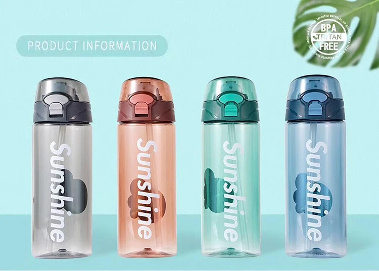 Sunshine бутылка для воды BPA бесплатно ЕС Сертификация спортивный для напитков Портативный силикагель соломы Тритан материал взрослые дети спортивные бутылки