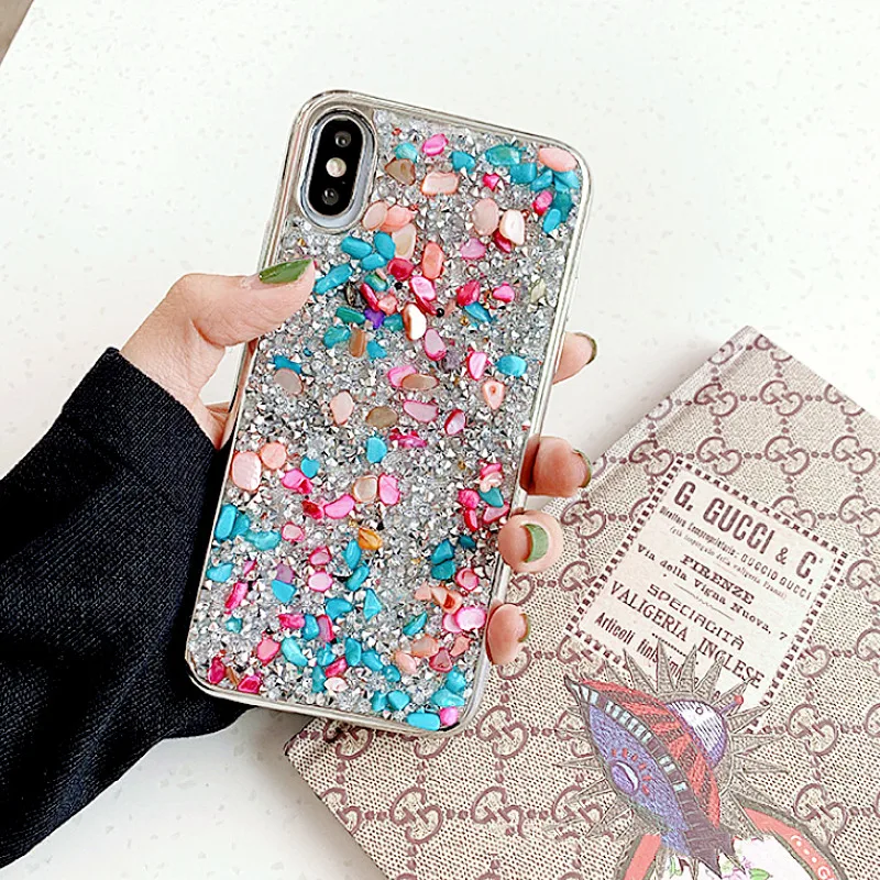 Драгоценный камень чехол для телефона iPhone X Case 6 7 8Plus XR XS Max Роскошные 3D украшенная