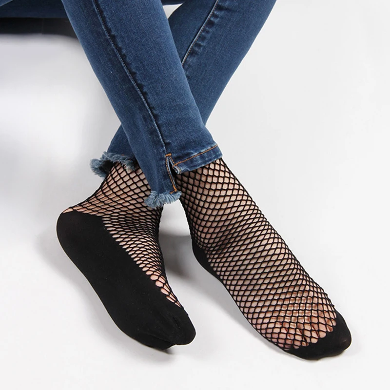 Хит продаж женские ажурные носки Harajuku дышащие в сеточку уличная одежда Chaussette Mesh