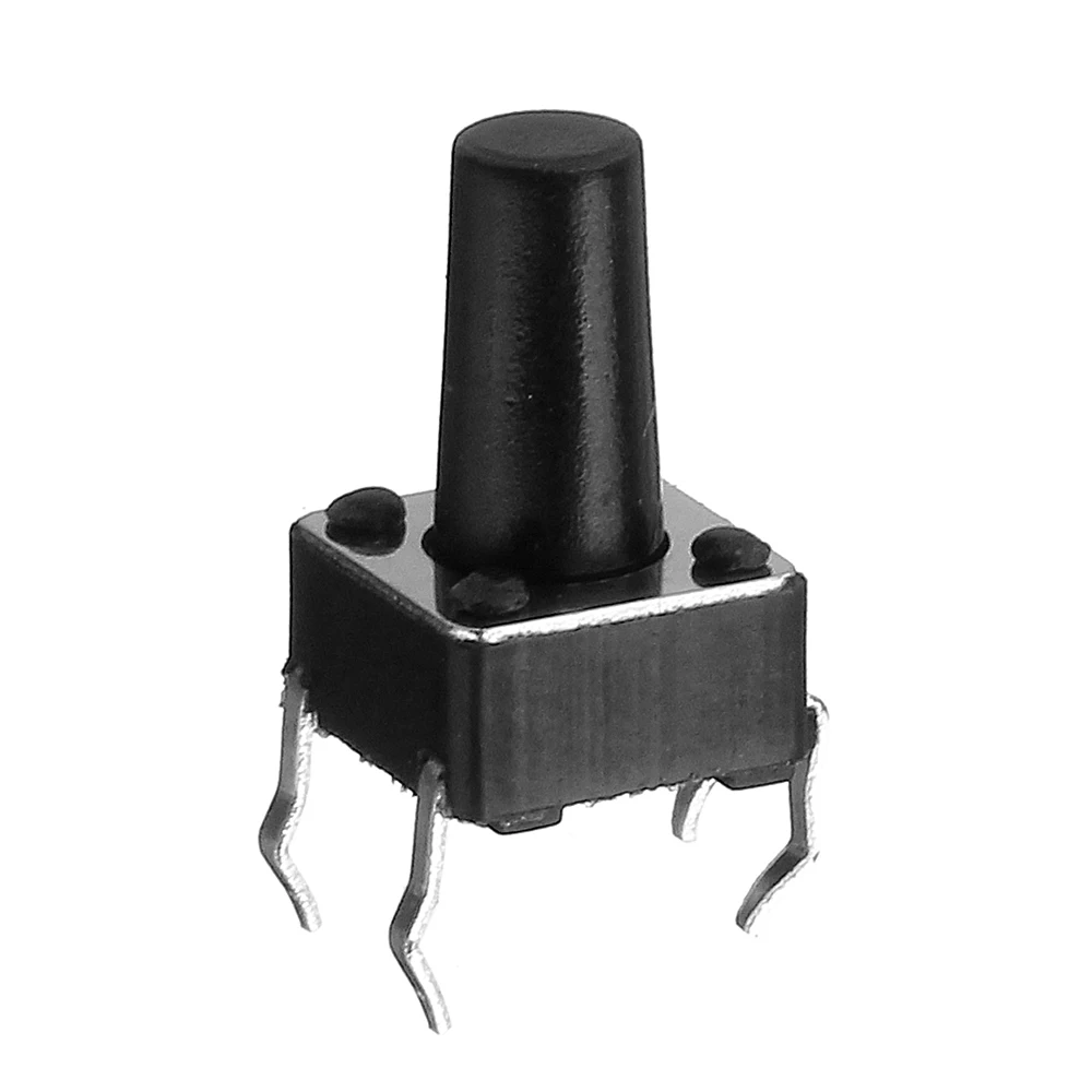 LEORY 100 шт 12V 6*6*10 мм Тактильный кнопочный переключатель такт переключатель 4 Pin DIP
