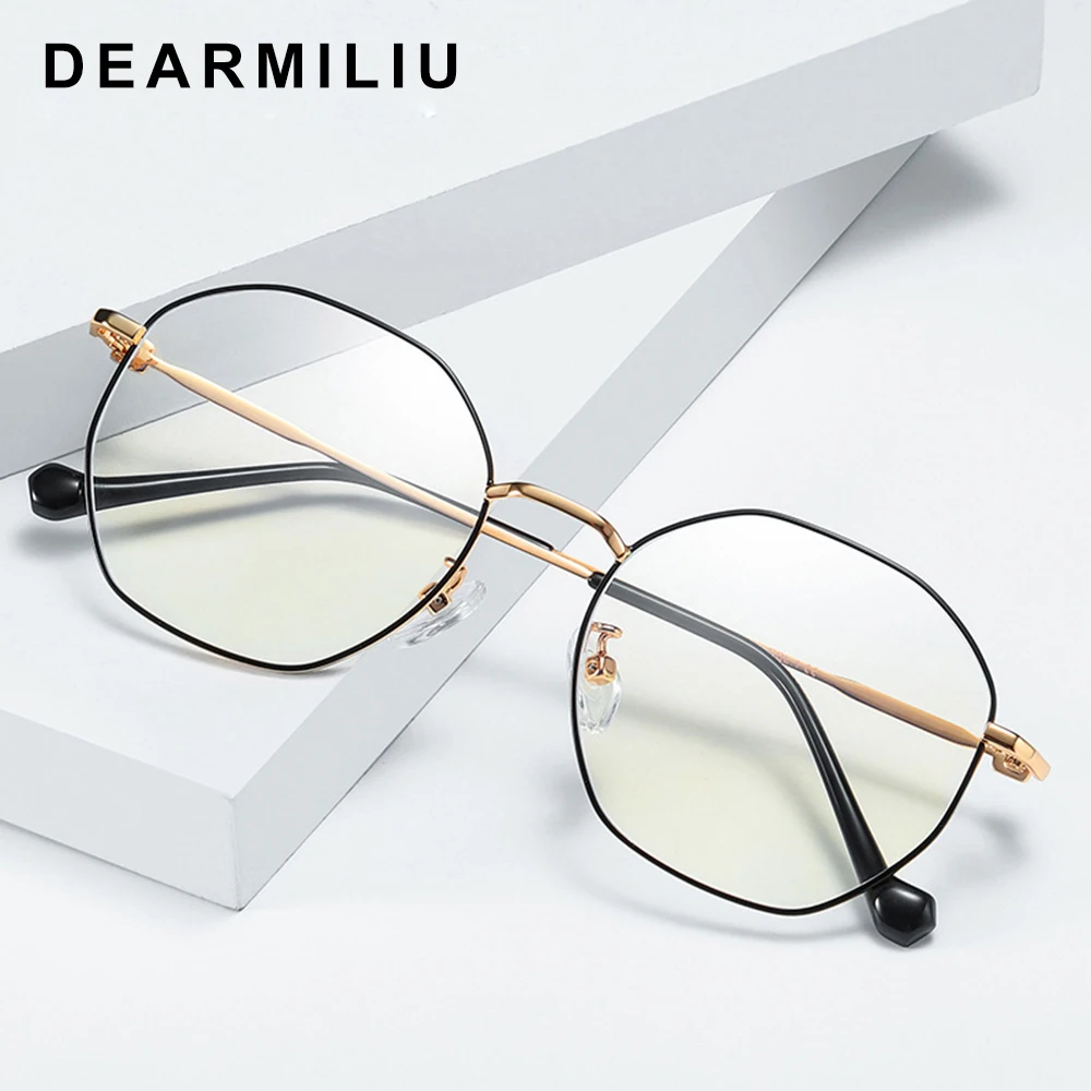 DEARMILIU розовое золото полигон анти синий свет блокирующие очки светодиодные