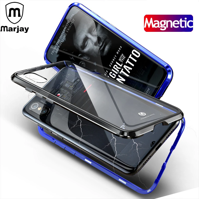 Marjay для Xiaomi Mi 8 Дело Магнитный Адсорбция металлический бампер Coque ультра тонкий