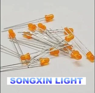 200 шт. LED 3 мм оранжевый/янтарный ультра яркий круглый светильник|led 3mm|light emitting