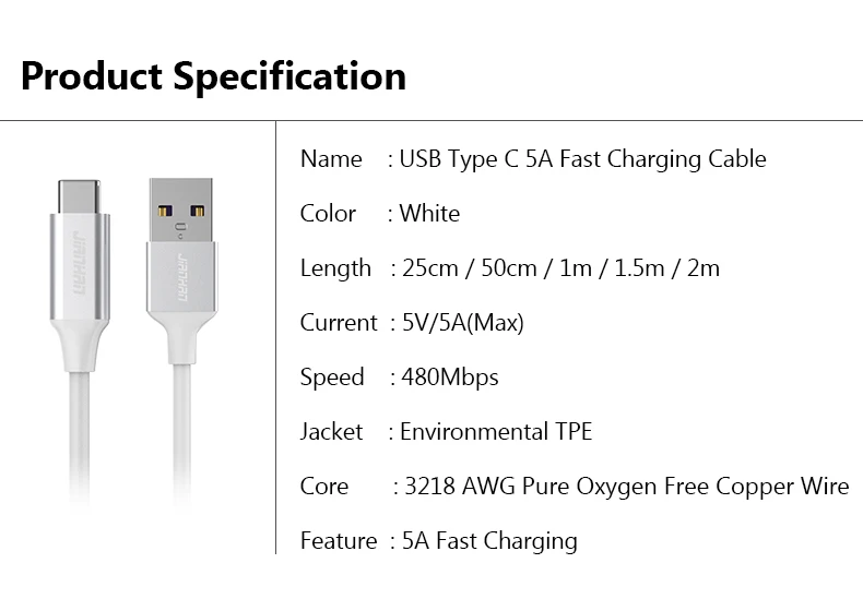 JIANHAN 5A type C 3,0 быстрое зарядное устройство с оплеткой для быстрой зарядки и синхронизации данных для huawei P10 P20 Plus Pro Lite Xiaomi samsung