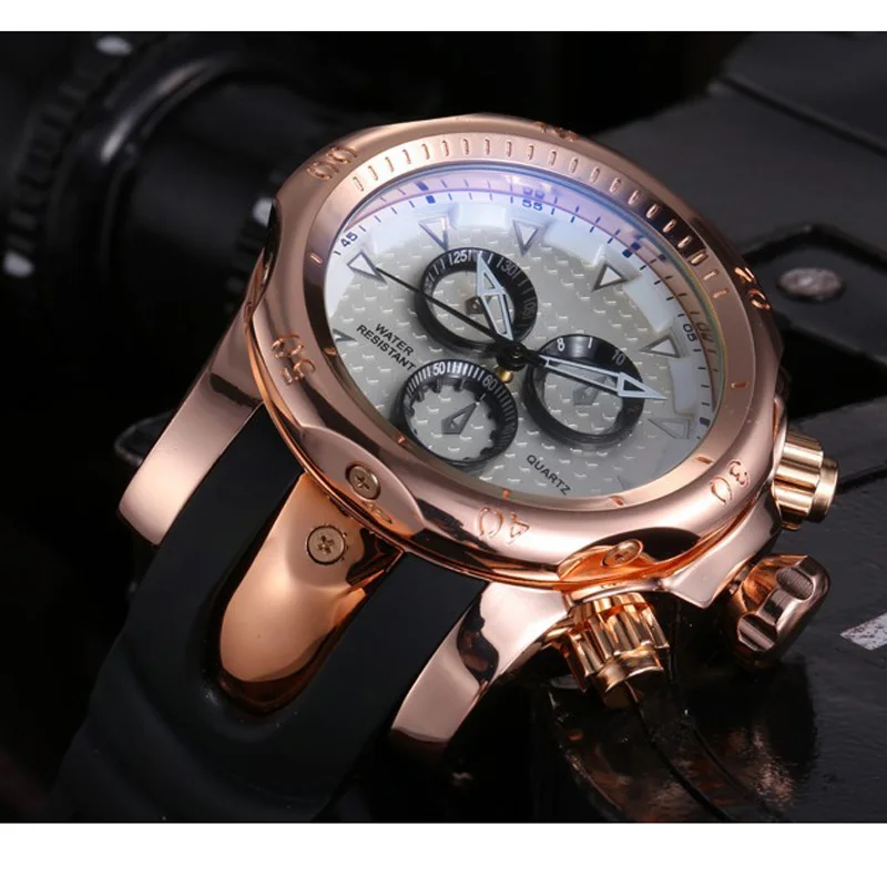 3D большой Уход за кожей лица Кварц-часы Лидер продаж 2016 года силиконовый ремешок