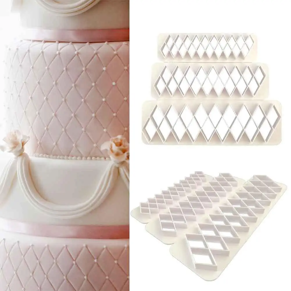 

3Pcs Square Geometric Cutters Fondant Cookie Geometry Cake Fondant Mold Cake Decorating Tools Baking Accessories