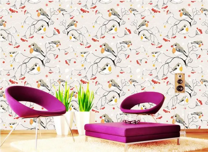 Фотобумага 3D на заказ флуоресцентная настенная бумага фотобумага белая птица