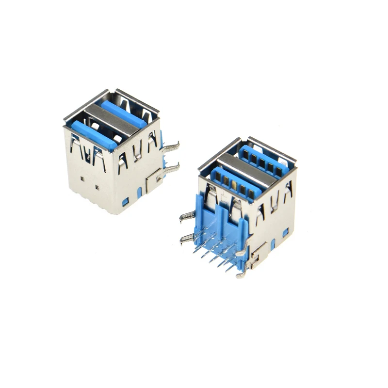 5 шт. двойной USB 3 0 тип A гнездо разъем 18 PIN 90 градусов правый угол для PCB|Соединители|