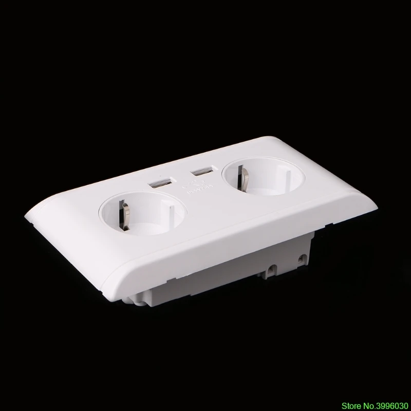 16A стены двойной переходник с гнездом для зарядного устройства два usb-порта ЕС Сетевой удлинитель Панель