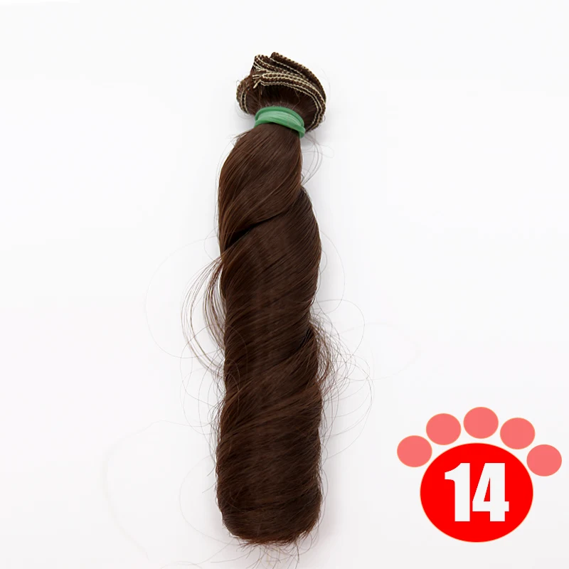 colour 14 Msiredoll bjd парик 1 шт. 15*100 см волосы куклы для 1/3 1/4 1/6 1/12 вьющиеся кукольные волосы bjd парик diy - Цвет: colour 14