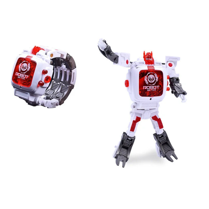 Free shipping Cartoon Creative Kids Transform Robot Wristwatch Transformation Electronic Toy Deformation Robots Watche Child Gif | Игрушки и