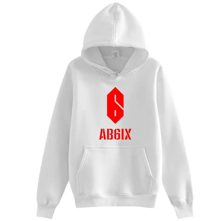 

Kpop ab6ix logo printing hoodies for fans unisex supportive ab6ix fleece/thin pullover loose k-pop sweatshirt 4 colors