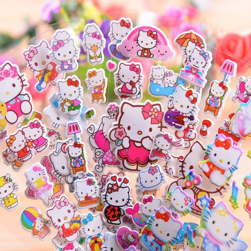 Креативный классический анимированный персонаж и hello kitty и т. д. стереоскопический детский стикер s стикер для канцелярских товаров