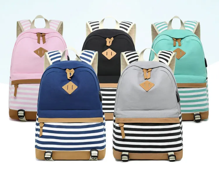 Модный женский мужской рюкзак для ноутбука зарядка через USB Компьютерный