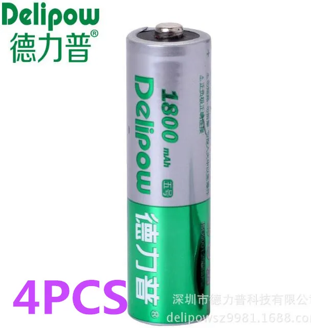 Delipow 4 шт. аккумуляторные батареи типа аа 1800 мАч 1.2 В ni-mh аккумуляторы для ребенка