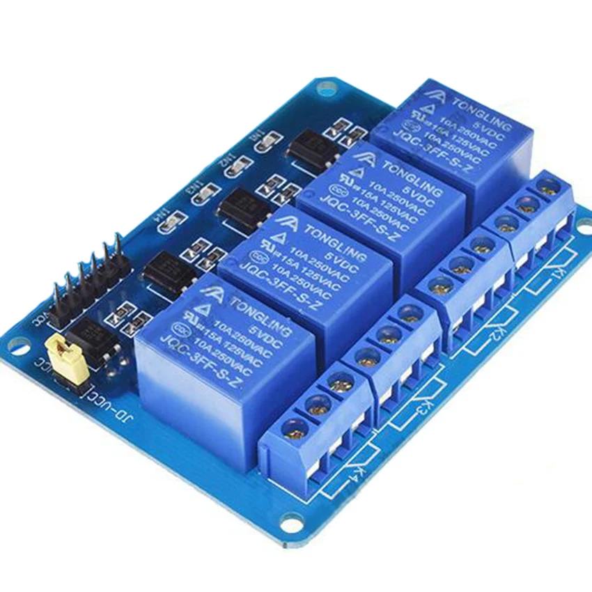 4-канальный DC 5V релейный модуль с Оптрон Поддержка AVR/51/PIC микропроцессорная