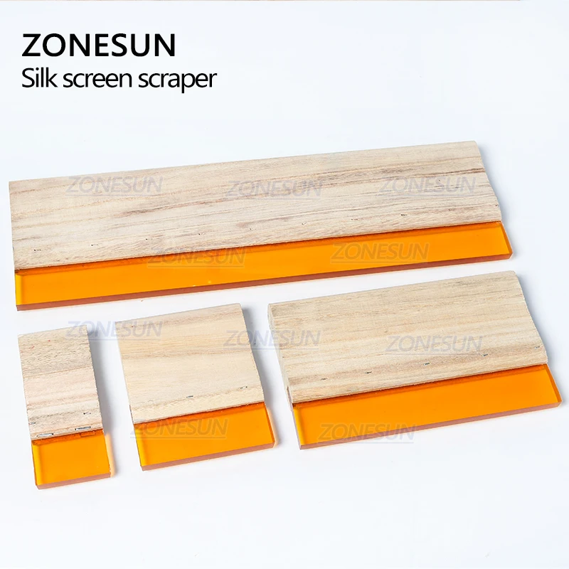 ZONESUN шелкография Ракель доска износостойкие деревянные резиновые чернила