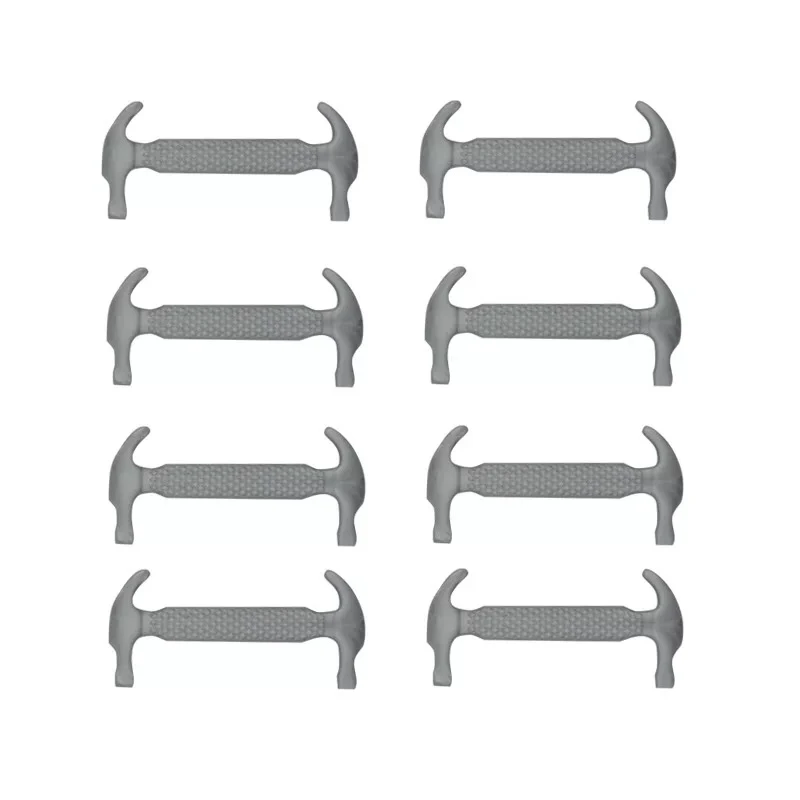 10 шт./лот, новые эластичные силиконовые шнурки для детей, шнурки для обуви без завязок, детские шнурки из силикагеля, удобные шнурки для ленивых - Цвет: Серебристый